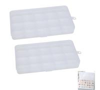 Mxlfdc Craft Storage Box, 2PCS Multi Compartment Storage Boxes, With 15-Grid Adjustable Partition Box, Compartment Storage Boxes, Suitable for Snackle, Beads, Art DIY, Crafts and Other Small Parts