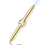 Mxlfdc Fidget Spinner Pen with LED Light Multi-functional Metal Fidget Pen Help Regulating Mood Releasing Stress Rotating Anti Stress Anxiety Gift Pen for Adults Students Kids, Gold