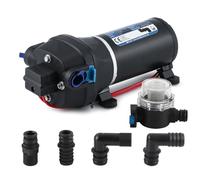 Mxmoonant 24V DC Automatic Water Pump, Booster Diaphragm Pump, 40Psi, 2.8Bar, 132W, 17Lpm, Self Priming, Overload Protection, Low Noise, for Caravan, Boat, Wash, Spray, Garden Irrigation