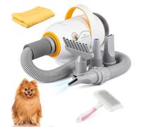 Mxmoonant 2800W Pet Hair Dryer, Blow & Vacuum 2 in 1, Stepless Speed, Hot and Cold Adjustable, with 4 Nozzles & 1 Dog Grooming Bruch & 1 Pet Towel