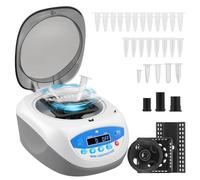 Mxmoonant High Speed Digital Mini Centrifuge, Lab Benchtop, 12000RPM, 5689xg, with 3 Rotors, for 12x 0.2ml/0.5ml/1.5ml/2ml, 4x 5ml, 0.2ml PCR Tubes, Timer 0-99h, AC100-240V