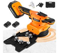Mxmoonfree Tile Tools for Installation Tile Vibration Machine Vibrator Adsorption Lock Design with Drill Hole Guide, Suction Cup, Storage Case, 2 Pcs Battery 20V for Ceramic Floor or Wall Tiles