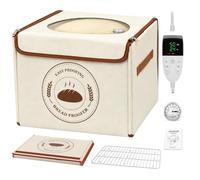 MXMZHXU Folding Bread Proofing Box with Temp 21-50℃ & 24Hour Timer Control, Dough Proofer Box for Sourdough, 3-Sided Heating, Metal Rack for Sourdough, Yogurt & Bread Baking