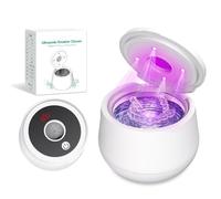 MXMZHXU Retainer Cleaner Ultrasonic, 45kHz Denture Cleaner Dental Pod with UV-Lamp & 4 Cleaning Modes, Ultrasonic Cleaner for Jewelry, Aligner, Night Guard, Mouthguard