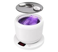 MXMZHXU Ultrasonic Cleaner for Dentures, 45kHz Split-Type Retainer Cleaner with UV Light, 3 Cleaning Modes, 200ML IPX7 Waterproof Dental Cleaning Pod for Braces, Aligners, Toothbrush Heads, Jewelry