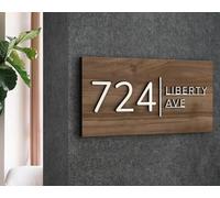 mxn Custom Rustic Artisan Wooden House Number Sign Plaque Wall Decor Personalized 3D Wood Sign Plaque Yard Signs (40 * 20CM) - Light Brown