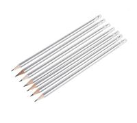mxn Personalized Engraved Wooden Pencils with Rubber Laser Cut Wood Pencil for Wedding Gift Favors Baby Shower Decor Pencils for Students Children (100p,Silver)
