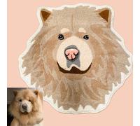 mxn Personalized Pet Shaped Rug Handmade Tufted Rug Custom Pet Portrait Rug Your Dog's Face Photo Mat Area Rugs for Living Room Home Decorative Creative (65 * 80cm)