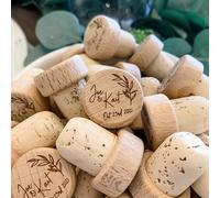 MXN Personalized Wine Corks Wedding Favor,Custom Wine Bottle Corks Engraved Wood Wine Stopper Laser Cork Bottle Toppers Gift Wedding Party Decor Favor (70pcs)