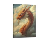 MXNGVU Golden Dragon in The Clouds Poster Poster Decorative Painting Canvas Wall Posters And Art Picture Print Modern Family Bedroom Decor Posters 20x30inch(50x75cm)
