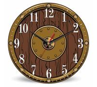 Mxocom Shield Wall Clock Medieval Warior Emblem War Knight Battle 10 Inch Silent Non Ticking Battery Operated Clock Vintage Round Clock for Living Room Bedroom Bathroom Office Decor