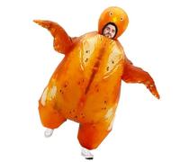 MXoSUM Inflatable Roast Turkey Adult Costume Funny Blow Up Thanksgiving Costumes Outfit Party Cosplay Animal Suit, Golden Brown, 150-190cm
