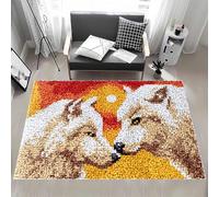 MXOUAJ Large Latch Hook Kits for Adults, Tapestry Kits Rug for Beginners, Latch Hook Rug Kits Embroidery Carpet, Rug Making Kit for Adults Beginners, Pre-Printed Pattern Rug Making Kit 90 x 120 cm