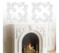 MXOYOXM 4 Pcs Ceiling Medallion Set,13.4 x 13.4 in Corner Ceiling Molding with Floral Patterns,PU Ceiling Trim French Style Accent Wall Kit for Interior Medallion Ceiling and Wall Decor