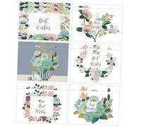 MXP 12pcs Floral Pattern Wishes Postcards Delicate Paper Birthday Greeting Cards