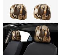 MXPELGHMAD 1 PCS Car Headrest Cover Personalize Stretch Breathable Car Seat Headrest Protector Universal Auto Head Rest Covers Auto Accessories Horse herd Headrest Cover for Cars Sedans Vans Trucks