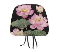 MXPELGHMAD 2 PCS Car Headrest Cover Personalize Stretch Breathable Seat Headrest Protector Lotus Flowers Headrest Cover Universal Car Head Rest Covers for SUV Vans Trucks Car Accessories