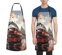 MXPELGHMAD Aprons for Kitchen Waterproof Apron with Pockets Decker Bus Apron Adjustable Neck Strap Chef Aprons