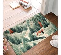 MXPELGHMAD Door Mat Absorbent Non-Slip Welcome Mats Washable Kitchen Rugs for Entryway Front Door Mat House in the Forest Doormat Outdoor Indoor Entrance Doormat for Bedroom Kitchen Porch 40x60 cm
