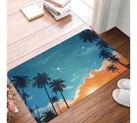 MXPELGHMAD Door Mat Absorbent Non-Slip Welcome Mats Washable Kitchen Rugs for Entryway Front Door Mat Stars and palm trees Doormat Outdoor Indoor Entrance Doormat for Bedroom Kitchen Porch 40x60 cm