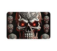 MXPELGHMAD Door Mat Absorbent Non-Slip Welcome Mats Washable Kitchen Rugs for Entryway Front Door Mat Evil skull Doormat Outdoor Indoor Entrance Doormat for Bedroom Kitchen Porch 80x49 cm