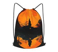 MXPELGHMAD Drawstring Backpack Draw String Back Bag A cat in the dark Drawstring Bags Cinch Sack Gym Bags
