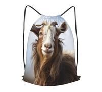 MXPELGHMAD Drawstring Backpack Draw String Back Bag Animal Goat Drawstring Bags Cinch Sack Gym Bags