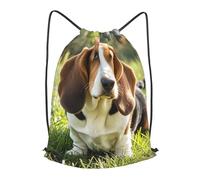 MXPELGHMAD Drawstring Backpack Draw String Back Bag Basset Hound Drawstring Bags Cinch Sack Gym Bags