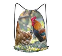 MXPELGHMAD Drawstring Backpack Draw String Back Bag Beautiful Rooster Hen Drawstring Bags Cinch Sack Gym Bags