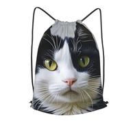 MXPELGHMAD Drawstring Backpack Draw String Back Bag Black and White Cats Drawstring Bags Cinch Sack Gym Bags