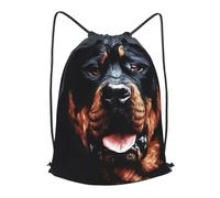 MXPELGHMAD Drawstring Backpack Draw String Back Bag Cool Rottweiler Dog Art Drawstring Bags Cinch Sack Gym Bags