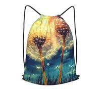 MXPELGHMAD Drawstring Backpack Draw String Back Bag Dandelion DIY Drawing Paint Drawstring Bags Cinch Sack Gym Bags