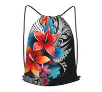 MXPELGHMAD Drawstring Backpack Draw String Back Bag Decorated with floral tribal Drawstring Bags Cinch Sack Gym Bags