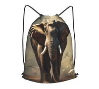 MXPELGHMAD Drawstring Backpack Draw String Back Bag Elephant in the Forest Drawstring Bags Cinch Sack Gym Bags