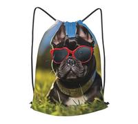MXPELGHMAD Drawstring Backpack Draw String Back Bag French bulldog Drawstring Bags Cinch Sack Gym Bags