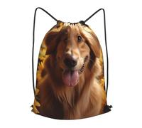 MXPELGHMAD Drawstring Backpack Draw String Back Bag Golden Retriever Sunflower Drawstring Bags Cinch Sack Gym Bags