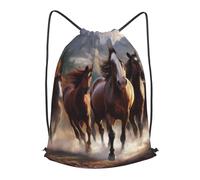 MXPELGHMAD Drawstring Backpack Draw String Back Bag Horses Drawstring Bags Cinch Sack Gym Bags