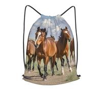 MXPELGHMAD Drawstring Backpack Draw String Back Bag Horses Drawstring Bags Cinch Sack Gym Bags