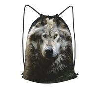 MXPELGHMAD Drawstring Backpack Draw String Back Bag Lone Wolf Drawstring Bags Cinch Sack Gym Bags