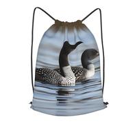 MXPELGHMAD Drawstring Backpack Draw String Back Bag Loon Birds Drawstring Bags Cinch Sack Gym Bags