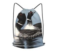 MXPELGHMAD Drawstring Backpack Draw String Back Bag Loon Birds Drawstring Bags Cinch Sack Gym Bags