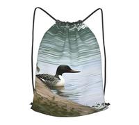 MXPELGHMAD Drawstring Backpack Draw String Back Bag Loon Nature Birds Drawstring Bags Cinch Sack Gym Bags