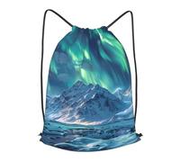MXPELGHMAD Drawstring Backpack Draw String Back Bag Northern Lights Drawstring Bags Cinch Sack Gym Bags