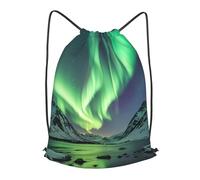 MXPELGHMAD Drawstring Backpack Draw String Back Bag Northern Lights Drawstring Bags Cinch Sack Gym Bags