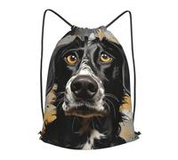 MXPELGHMAD Drawstring Backpack Draw String Back Bag Polka Dots and Dogs Drawstring Bags Cinch Sack Gym Bags