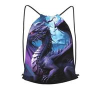 MXPELGHMAD Drawstring Backpack Draw String Back Bag Purple Dragon Purple Moon Drawstring Bags Cinch Sack Gym Bags
