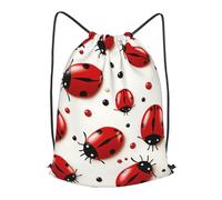 MXPELGHMAD Drawstring Backpack Draw String Back Bag Red Ladybug Drawstring Bags Cinch Sack Gym Bags