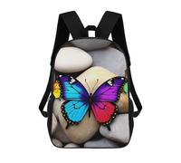 MXPELGHMAD Laptop Backpack for Women Men Carry-on Backpack Colorful Butterfly Stone Daypack Lightweight Travel Shoulder Bags