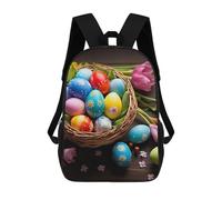 MXPELGHMAD Laptop Backpack for Women Men Carry-on Backpack Easter Eggs Colorful Basket Daypack Lightweight Travel Shoulder Bags