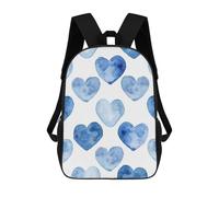 MXPELGHMAD Laptop Backpack for Women Men Carry-on Backpack Hand Drawn Blue Heart Daypack Lightweight Travel Shoulder Bags